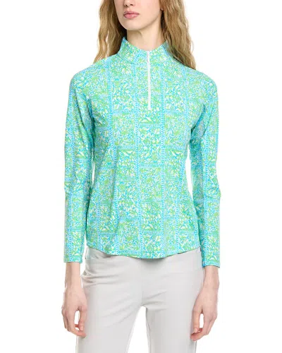 Ibkul Long Sleeve Mock Neck Top In Green