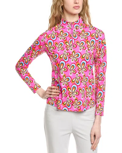 Ibkul Long Sleeve Mock Neck Top In Pink