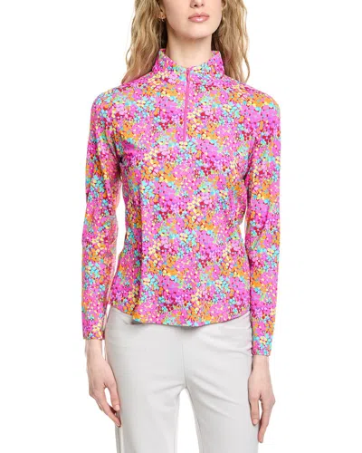 Ibkul Long Sleeve Mock Neck Top In Pink