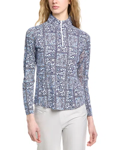 Ibkul Long Sleeve Mock Neck Top In Purple