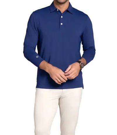 Ibkul Long Sleeve Polo In Ink In Blue