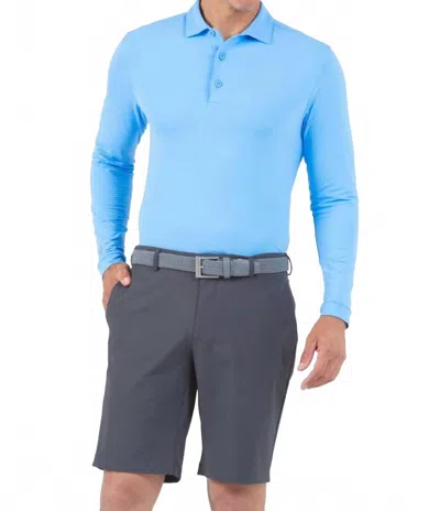 Ibkul Long Sleeve Polo In Periwinkle In Blue