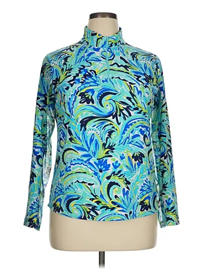 Pre-owned Ibkul Long Sleeve Turtleneck In Blue