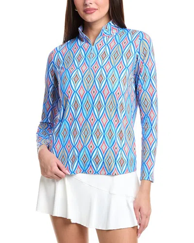 Ibkul Mock Neck Top In Blue
