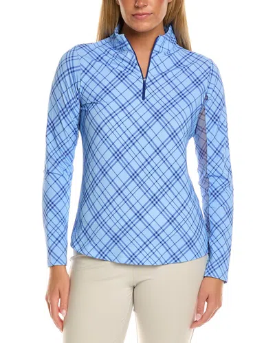 Ibkul Mock Neck Top In Blue
