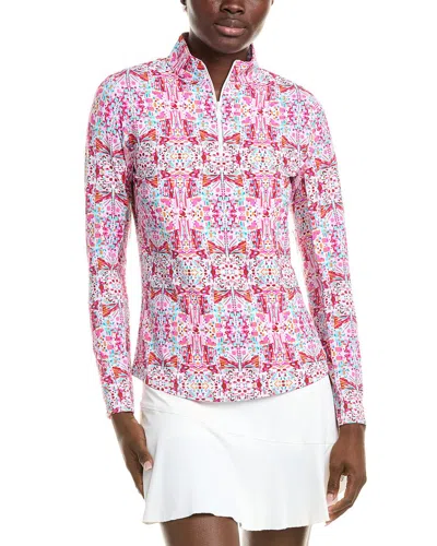 Ibkul Ruched Elbow Length Sleeve Top In Multi