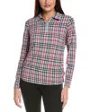 Ibkul Judith Long Sleeve Mock Neck Top In Gray