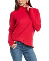 Ibkul Popcorn Stitch Asymmetrical Zip Pullover In Red