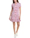 Ibkul Print Godet Dress In Pink