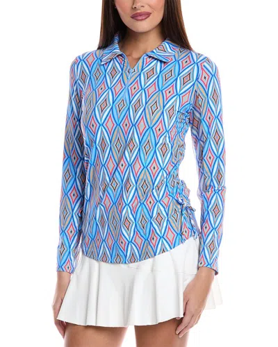 Ibkul Romina Long Sleeve Polo Shirt In Blue