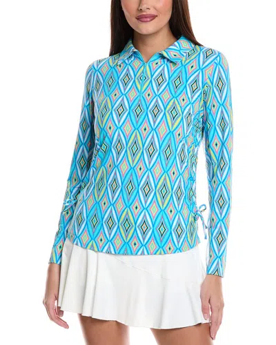 Ibkul Romina Long Sleeve Polo Shirt In Blue