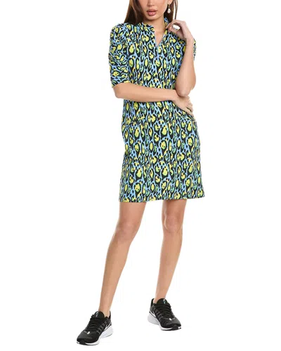 Ibkul Ruched Elbow Sleeve Dress In Blue