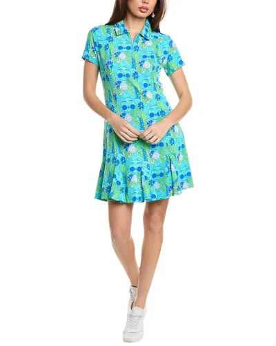 Ibkul Ruched Elbow Sleeve Dress In Green