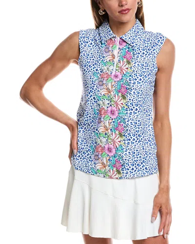 Ibkul Sleeveless Polo Shirt In Blue
