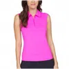 Ibkul Sleeveless Zip Polo In Hot Pink In Pink