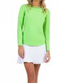 Ibkul Solid Mesh Top In Lime In Green