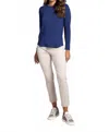 Ibkul Solid Mesh Top In Navy In Blue