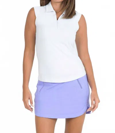 Ibkul Solid Polo Tank Top In White