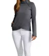 Ibkul Solid Popcorn Stitch Asymmetrical Zip Pullover In Black In Black