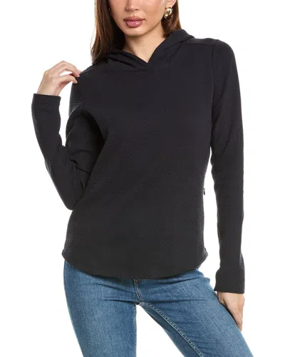 Ibkul Solid Popcorn Stitch Hoodie In Black