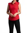 Ibkul Solid Sleeveless Polo In Red In Red