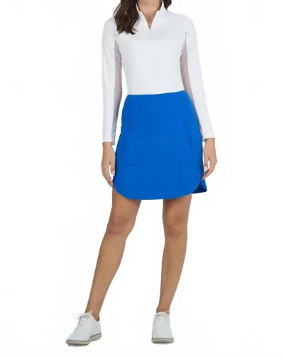 Ibkul Solid Straight Skort In Blue