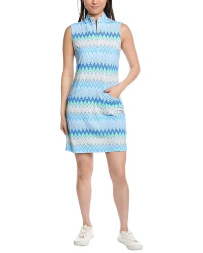 Ibkul Susan Zip Mock Dress In Blue