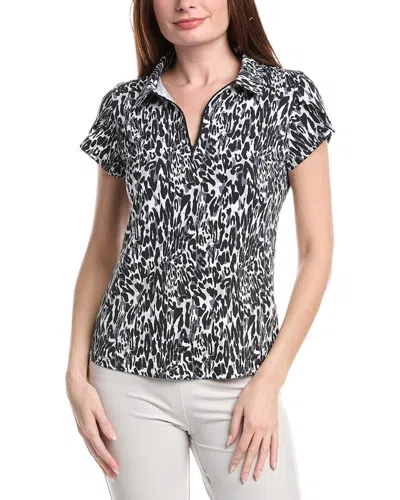 Ibkul Tulip Sleeve Polo Shirt In Black