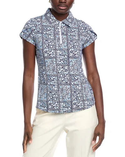 Ibkul Tulip Sleeve Polo Shirt In Blue