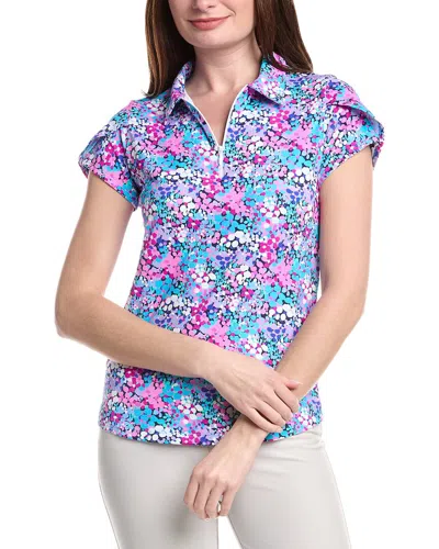 Ibkul Tulip Sleeve Polo Shirt In Burgundy