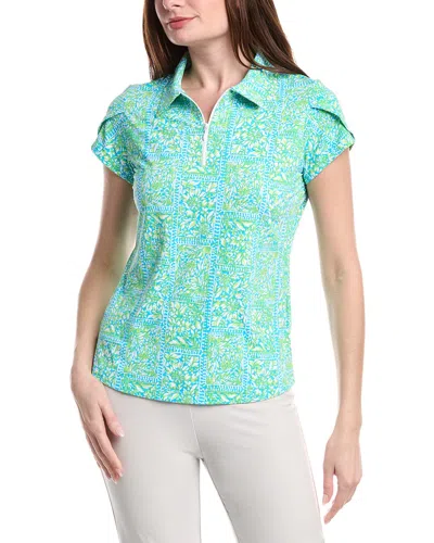 Ibkul Tulip Sleeve Polo Shirt In Green