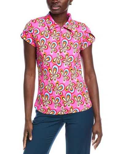 Ibkul Tulip Sleeve Polo Shirt In Pink