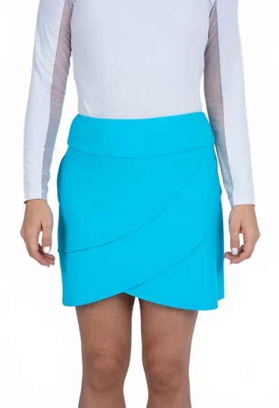 Ibkul Upf Tulip Solid Layered Skort In Turquoise In Blue