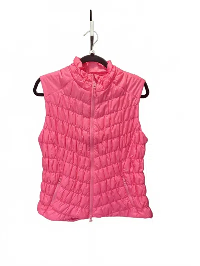 Ibkul Women's Collared Vest In Hot Pink In Multi