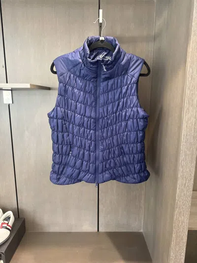 Ibkul Women's Collared Vest In Navy In Purple