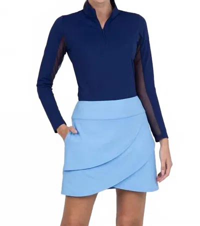 Ibkul Women's Solid Layered Skort In Periwinkle In Blue
