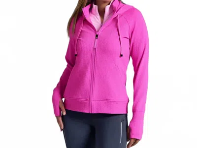 Ibkul Zip Hoody Jacket In Hot Pink