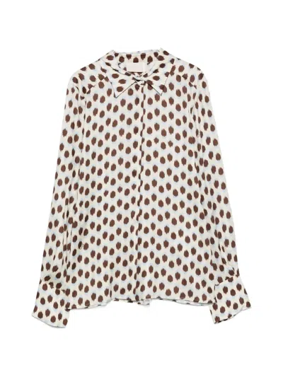 Iblues Abstract-print Long-sleeve Shirt In Gray
