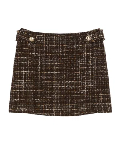 Iblues Basketweave Skirt In Brown