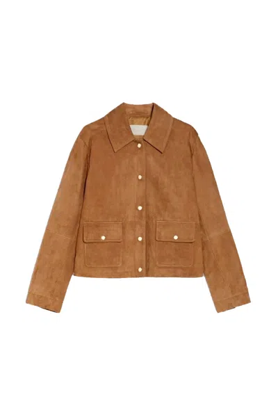 Iblues Beige Technical Nylon Zip-up Jacket In Brown