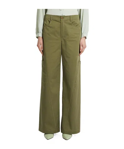Iblues Belt Loop Casual Pants In Green
