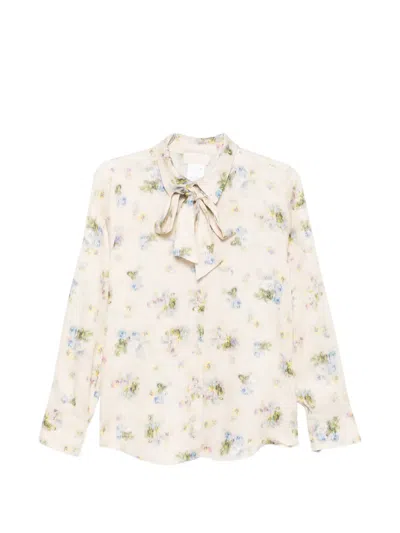 Iblues Bow Floral Shirt In Neutral
