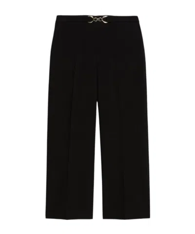 Iblues Buckled Belt Casual Pants In Black
