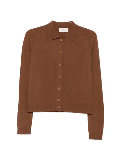 Iblues Button-up Collared Cardigan In Brown