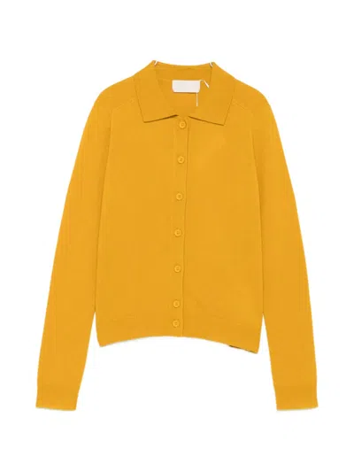 Iblues Button-up Collared Cardigan In Yellow