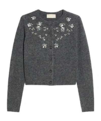 Iblues Button-up Knit Top In Gray