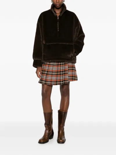 Iblues Check Pleated Mini Skirt In Multi