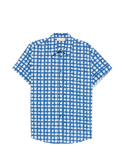 Iblues Check-pattern Short-sleeve Shirt In Blue