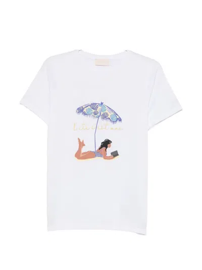 Iblues Crab-embroidered T-shirt In White