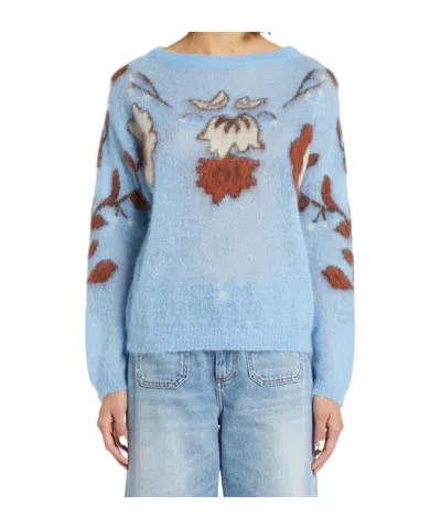 Iblues Crew Neck Long Sleeve Sweater In Blue